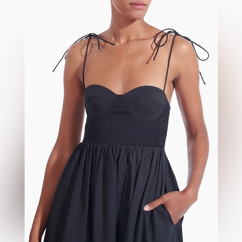 STAUD Landry Black Maxi Dress Size L NWT 350$ - Picture 6 of 13